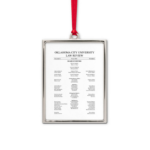 Law Review Masthead Ornament, a White Silver Portrait Frame Ornament