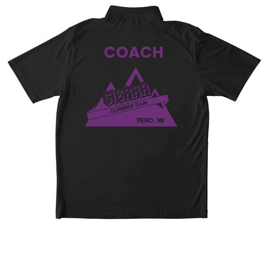 SCT Coach Polo Purple, a Black Unisex Performance Polo (back-view)
