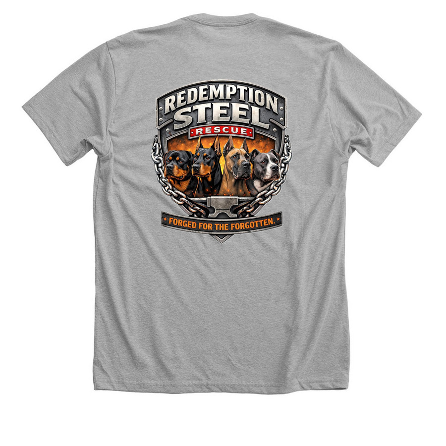 "Life Advice" Redemption Steel Rescue&nbsp;, a Athletic Heather Premium Unisex Tee (back-view)