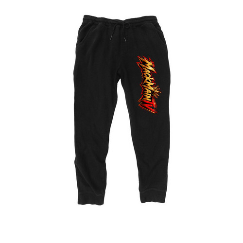MackMainTV Large Printed Joggers&nbsp;, a Black Midweight Fleece Joggers