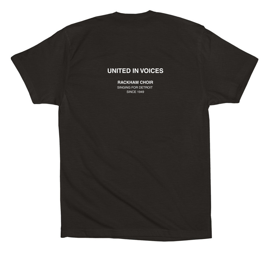 Official Rackham Choir Member Shirt, a Black Premium Cotton Tee (back-view)