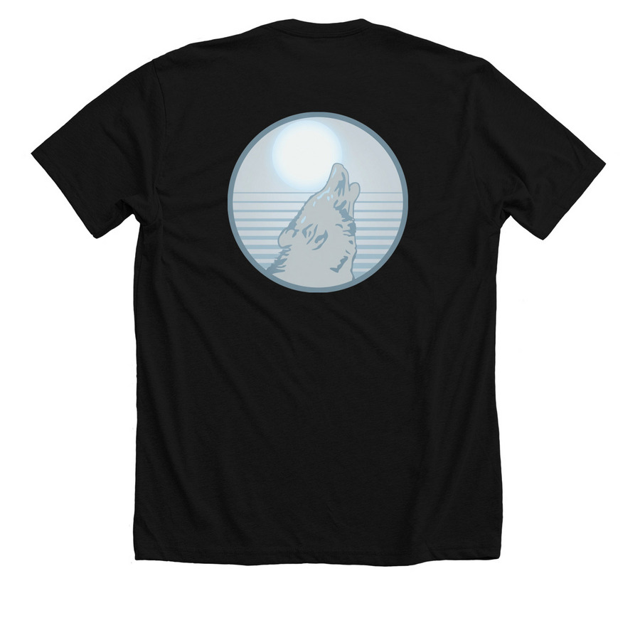 The Retro, a Solid Black Blend Premium Unisex Tee (back-view)