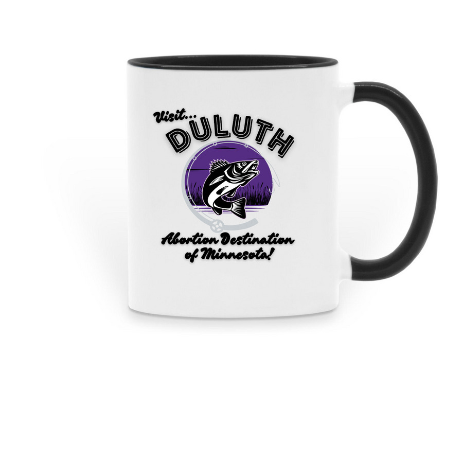 Abortion Destination Mug, a Black Two-Tone Ceramic Mug