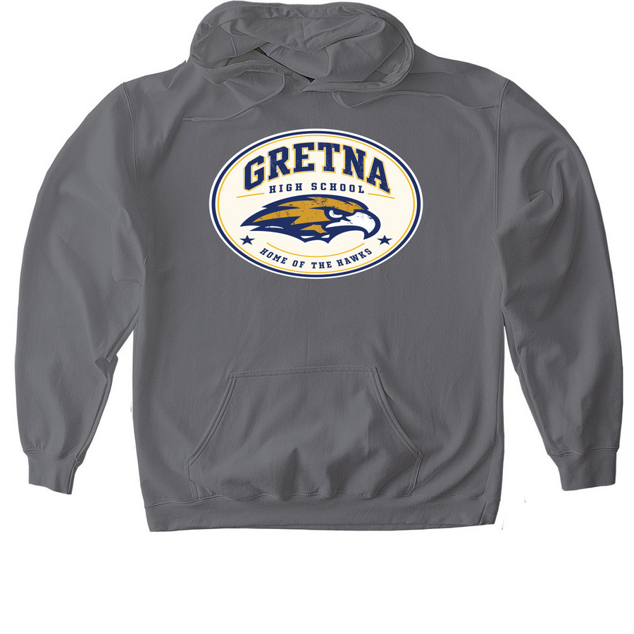 Always a Hawk - Gretna Hawks, a Charcoal Gildan Softstyle Pullover Hoodie