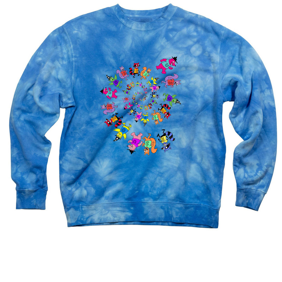 Grateful&nbsp;, a Aqua Blue Tie Dye Crewneck Sweatshirt