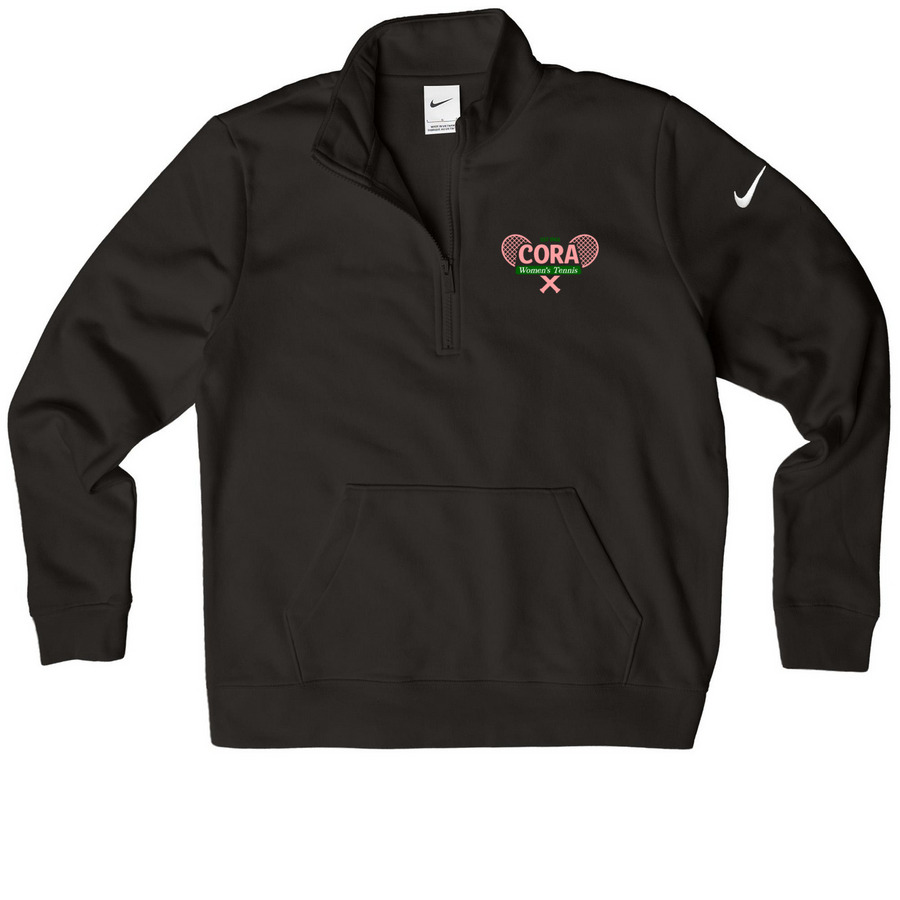 CORA Nike Women's Club Half Zip Pullover 1963, a Black Nike Women's Club Half Zip Pullover