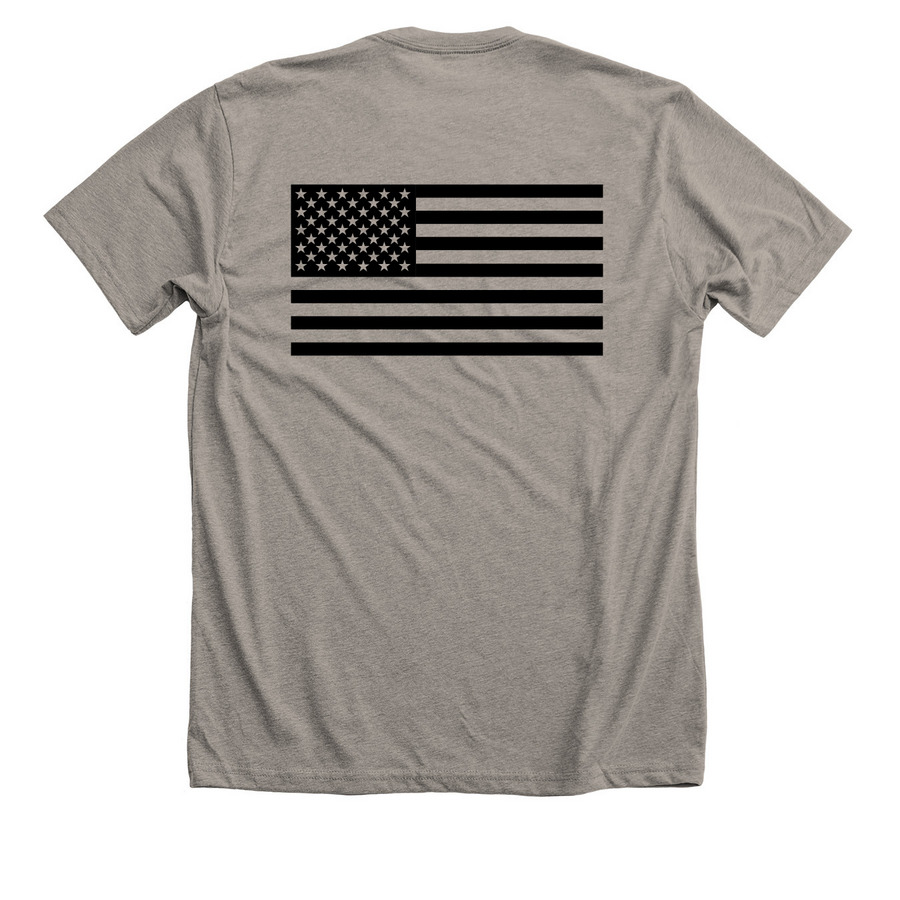 NGA ExOps Original Green Logo, a Heather Stone Premium Unisex Tee (back-view)