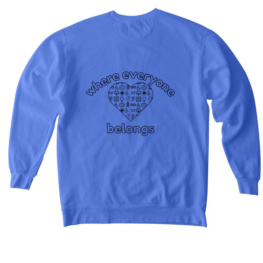 Best Buddies 2026, a Flo Blue Comfort Colors Crewneck Sweatshirt (back-view)