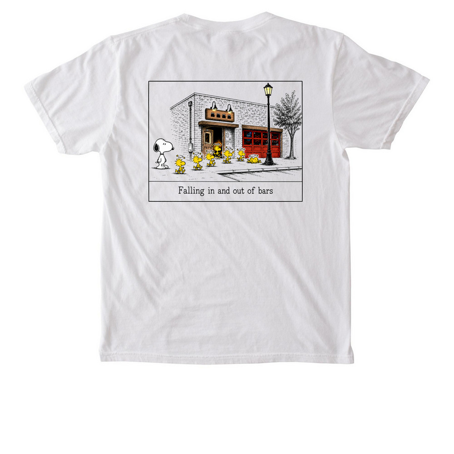 Blackout Blues, a White Comfort Colors Pocket Tee (back-view)