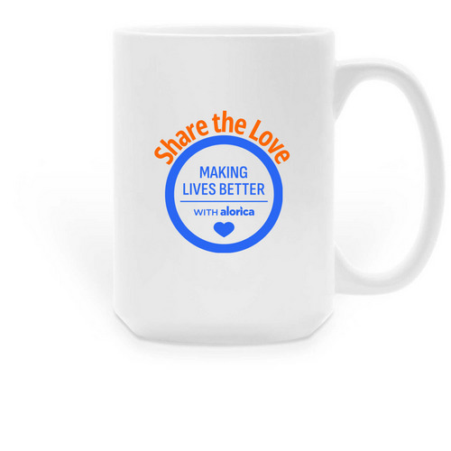 Share the Love Mug, a White Large Coffee Mug