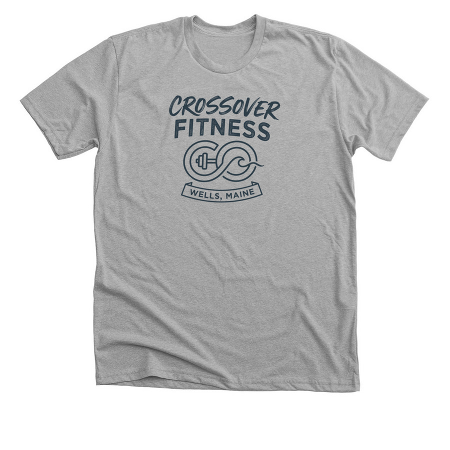 Weights and Waves, a Athletic Heather Premium Unisex Tee