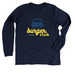 Big Blue Burger Shirts, a Heather Midnight Navy Premium Long Sleeve Tee