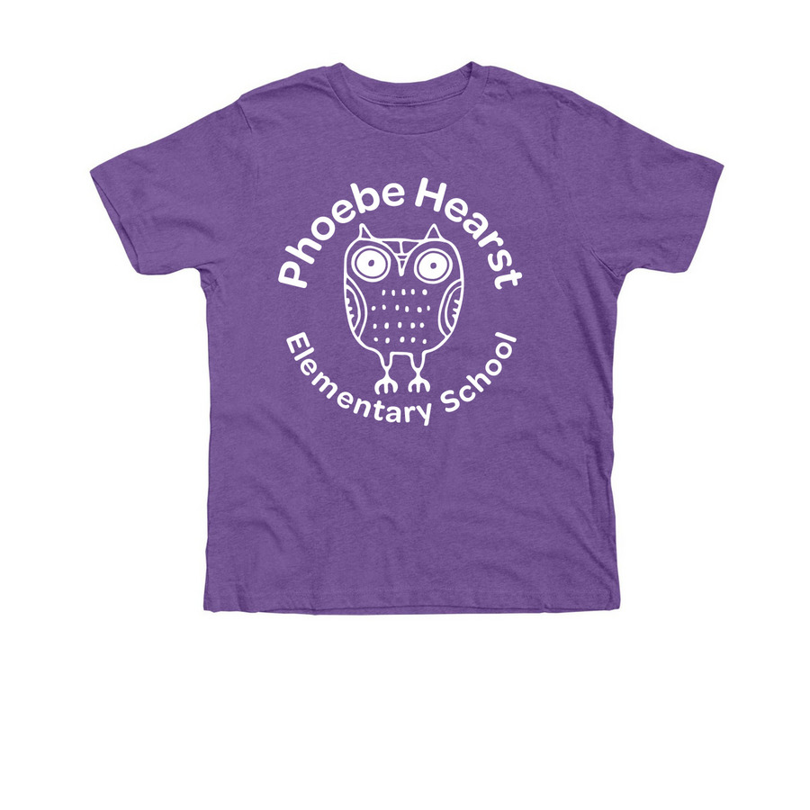 Youth Classic Owl Design, a Heather Team Purple Premium Youth Tee