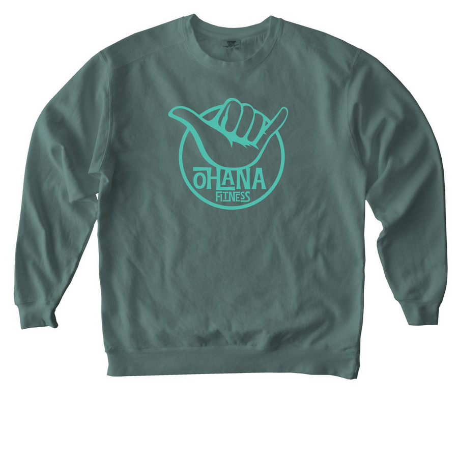 OHANA Shaka Vibes, a Blue Spruce Comfort Colors Crewneck Sweatshirt