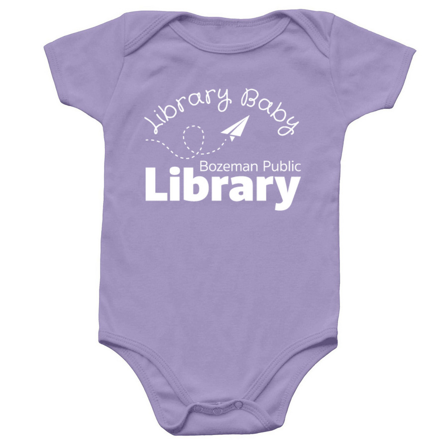 Bozeman Library Baby Onesie, a Lavender Infant Onesie