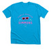Simmons Reunion Pink Sunglasses, a Neon Blue Premium Unisex Tee