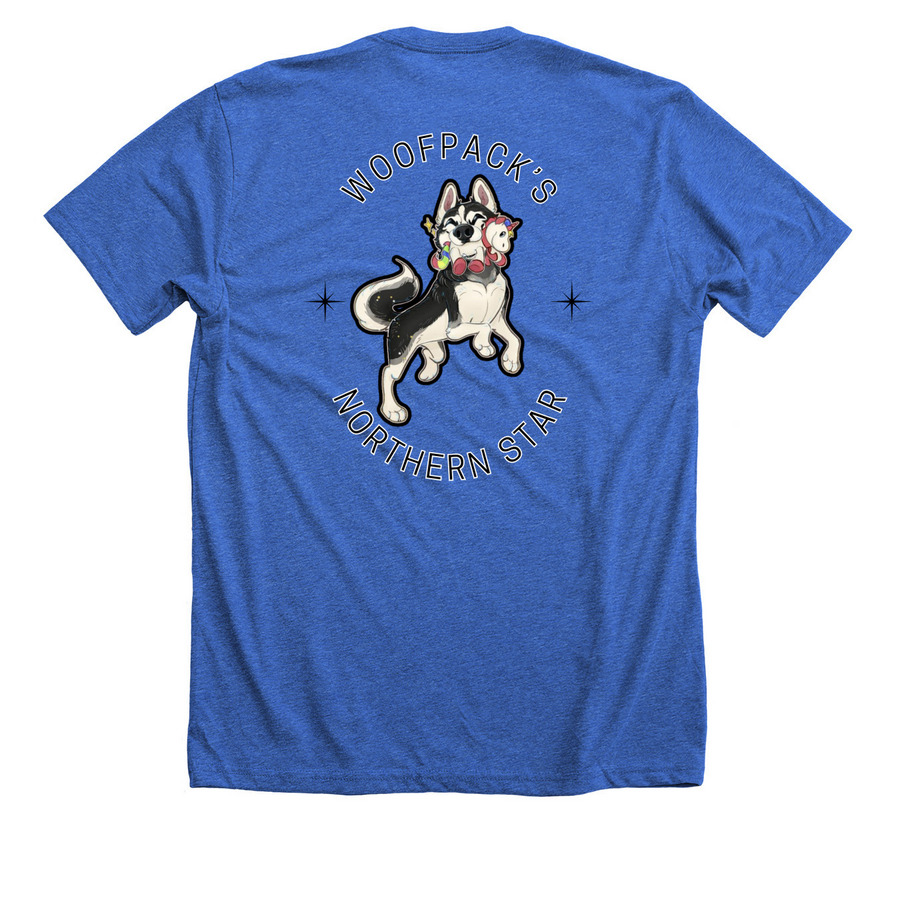 LBL - Northern Star, a Heather True Royal Premium Unisex Tee (back-view)
