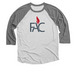 Front Logo 3/4 Sleeve Tee, a Premium Heather and Heather White 3/4 Sleeve Baseball Tee