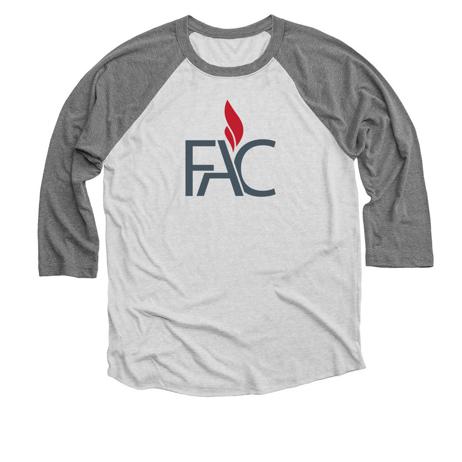 Front Logo 3/4 Sleeve Tee, a Premium Heather and Heather White 3/4 Sleeve Baseball Tee