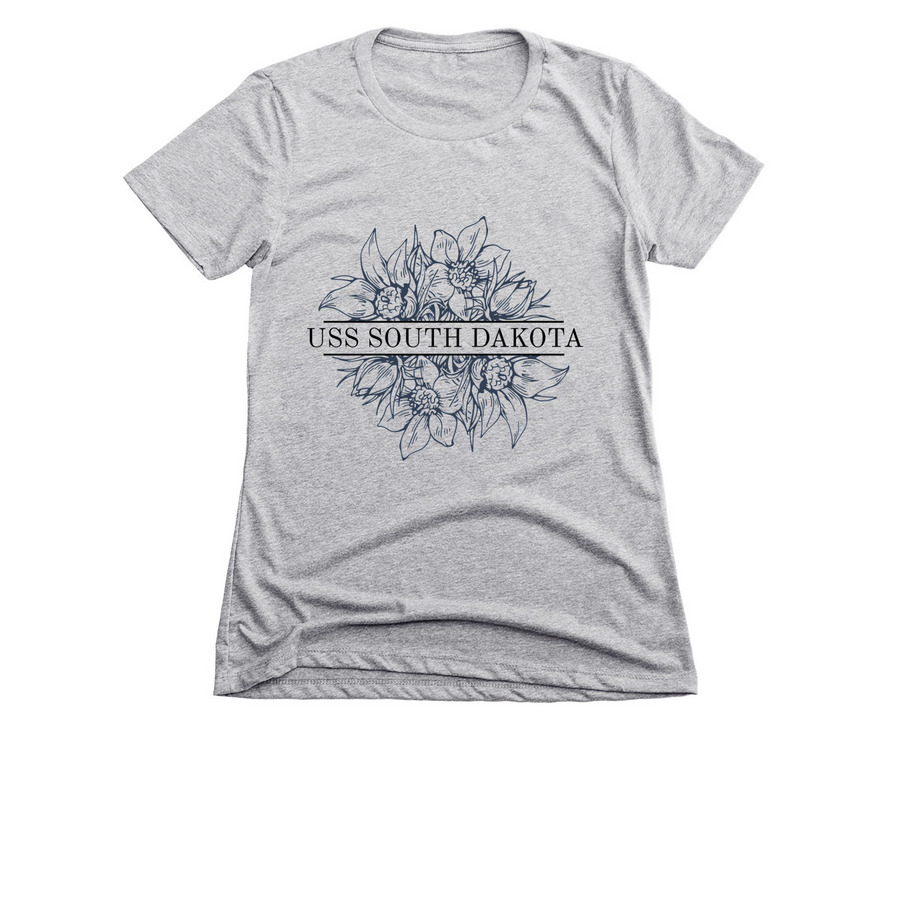 Floral Design, a Dark Heather Grey Women's Slim Fit Tee