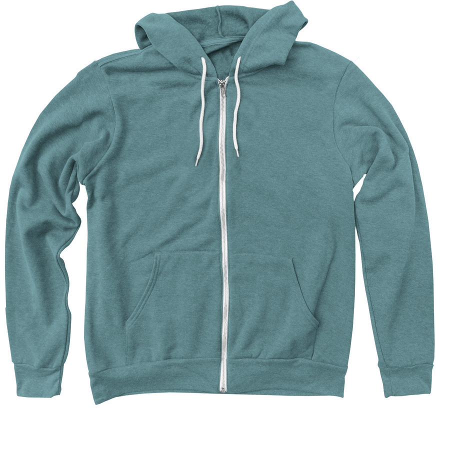 Protect the Balance Zip Up Hoodies, a Heather Deep Teal Zip Up Hoodie