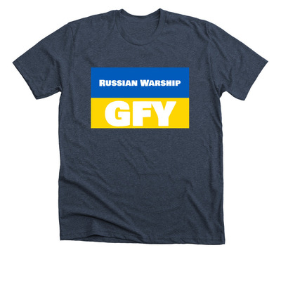 Ukraine Support, a Heather Midnight Navy Premium Unisex Tee