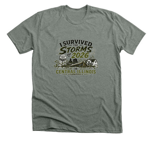 I Survived! Chambana Edition&nbsp;, a Deep Heather Premium Unisex Tee