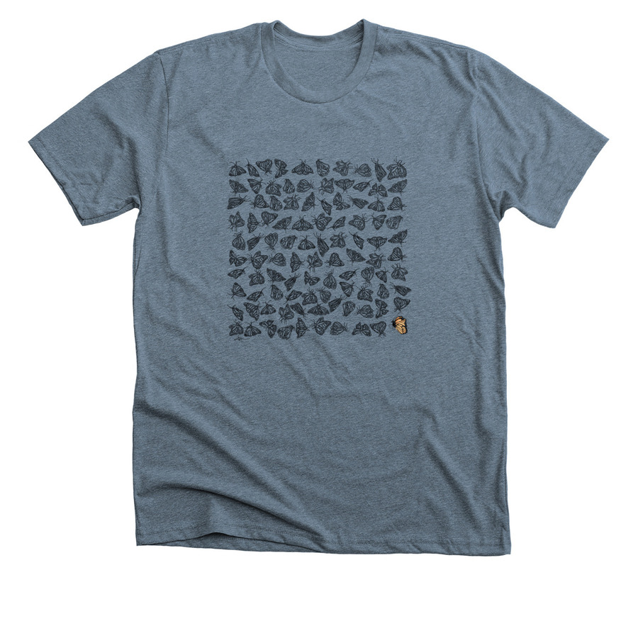 Save Monarchs!, a Heather Slate Premium Unisex Tee