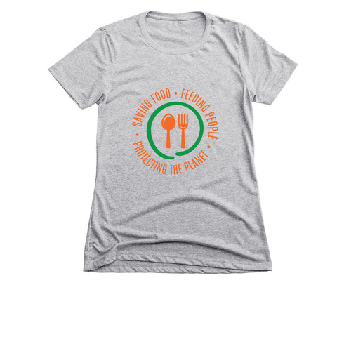 We Don't Waste Tagline Tee, a Dark Heather Grey Women's Slim Fit Tee