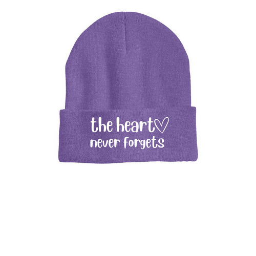 Gary's Gang - Alzheimer's Walk Team Hats, a Heather Purple Printed Cuffed Beanie