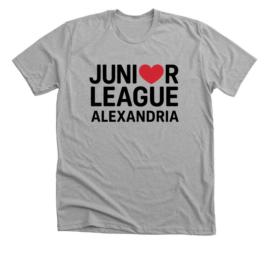 JLA Heart (Black), a Athletic Heather Premium Unisex Tee