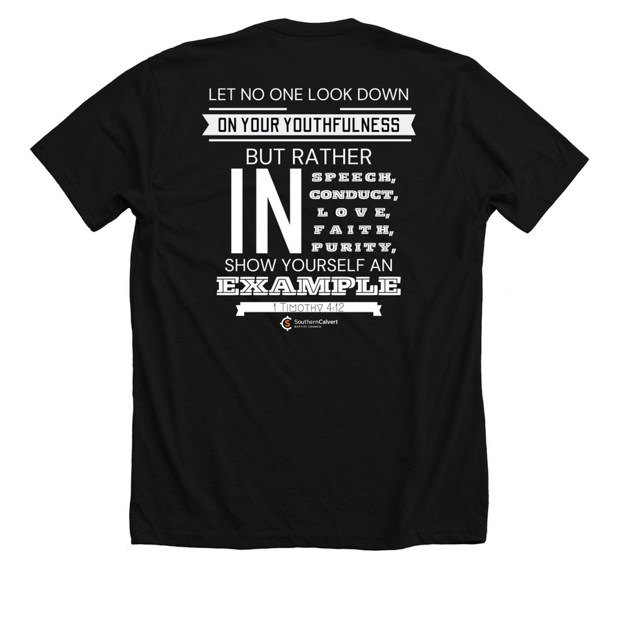 Youth Impact, a Solid Black Blend Premium Unisex Tee (back-view)