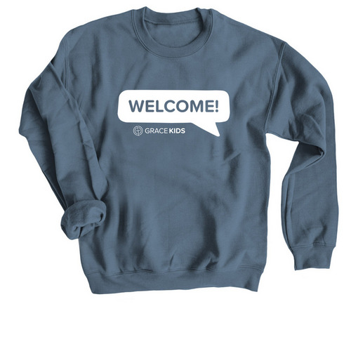 GRACE CHURCH SALADO - KIDS, a Indigo Crewneck Sweatshirt