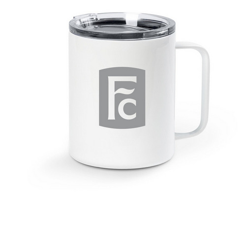 FC Travel Mug, a White Stainless Steel Travel Mug