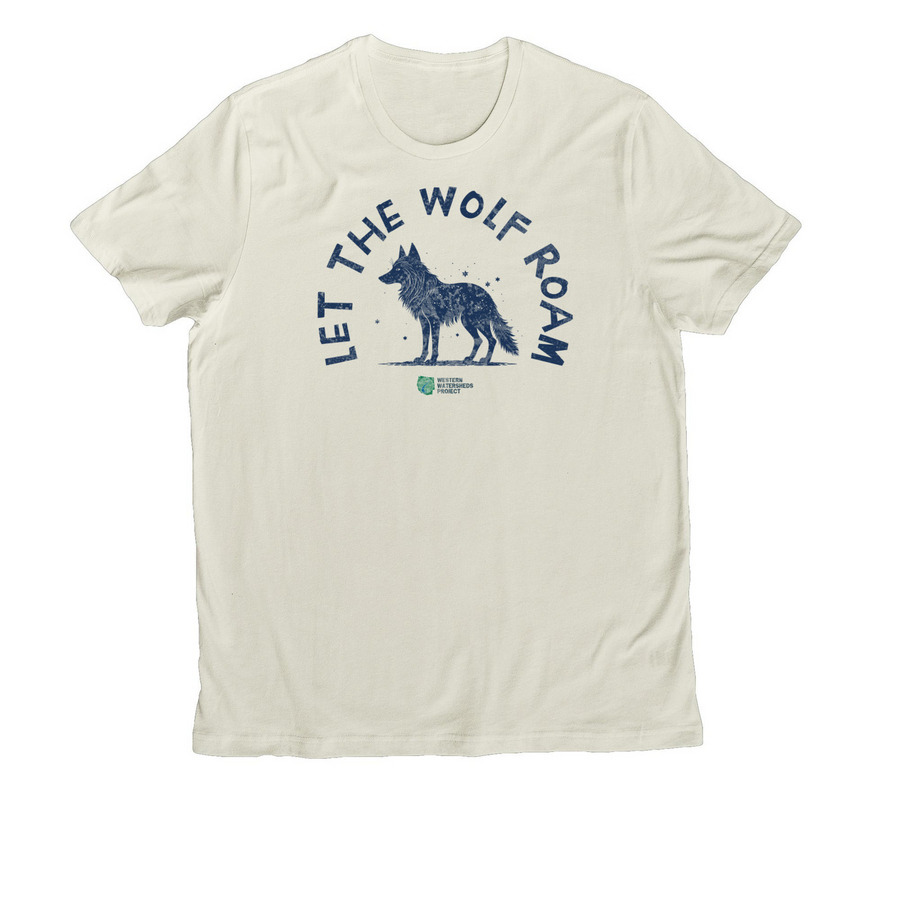 Let the Wolf Roam, a White Sand Allmade Organic Cotton Unisex Tee