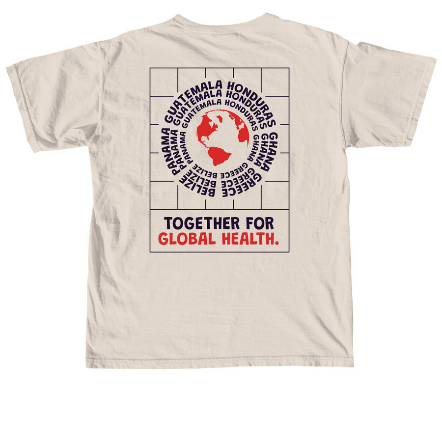 Together for Global Health&nbsp;, a Ivory Comfort Colors Unisex Tee (back-view)