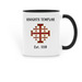 Templar Mugs Jerusalem Cross, a Black Two-Tone Ceramic Mug