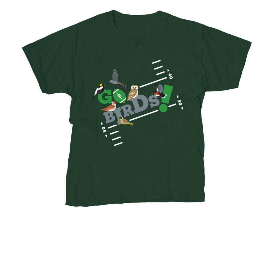 Go Birds-Kelly Green_1, a Forest Green Youth Unisex Tee