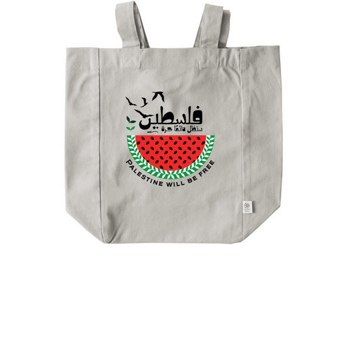 &nbsp;Palestine will Be Free Tote, a Natural Recycled Cotton Tote Bag