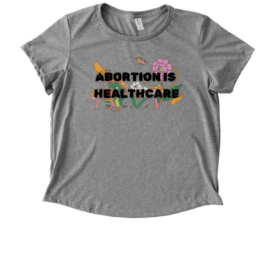Abortion Is Healthcare, a Aluminum Grey Allmade Eco Triblend Women?s Scoop Neck Tee