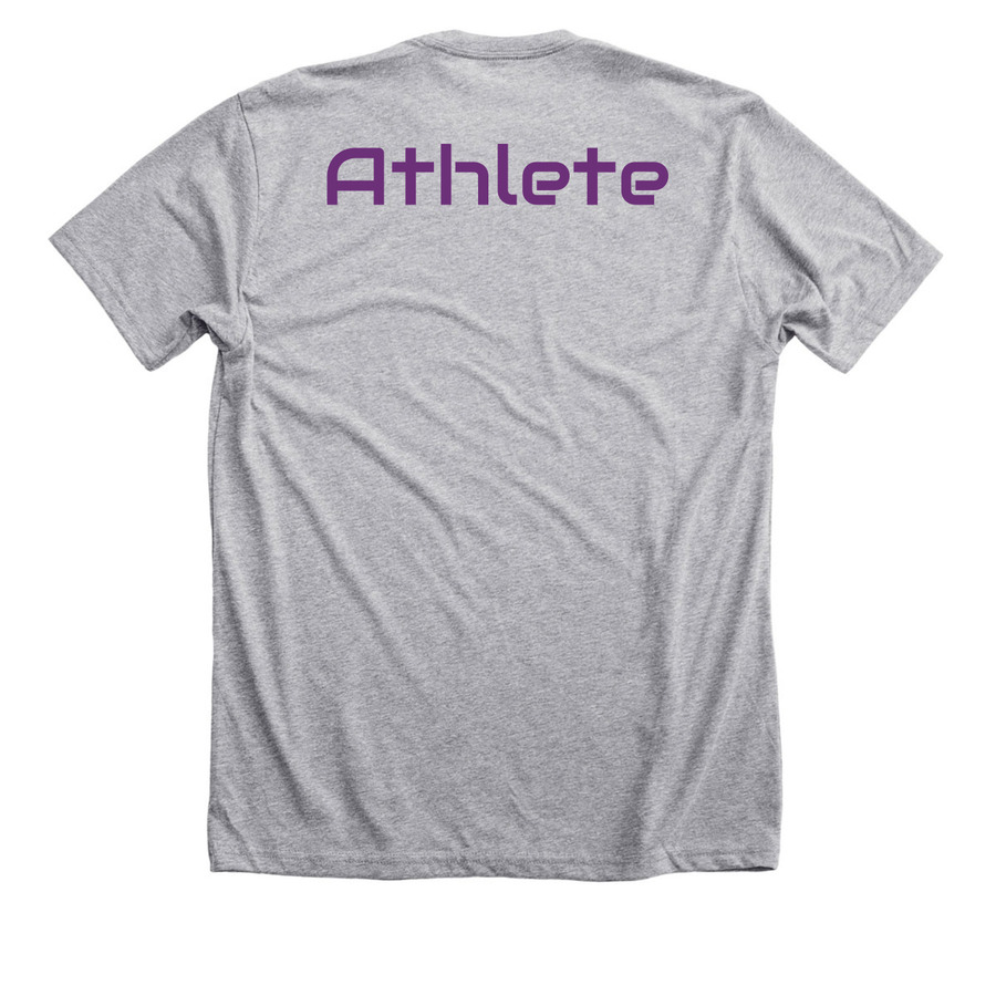 TTF X, a Athletic Heather Premium Unisex Tee (back-view)