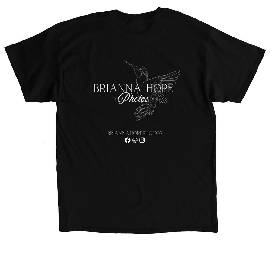 Brianna Hope Photos, a Black Classic Unisex Tee (back-view)