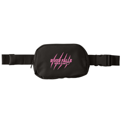 River Falls Girls Flag Pink Pouch, a Deep Black Matte Hip Pack
