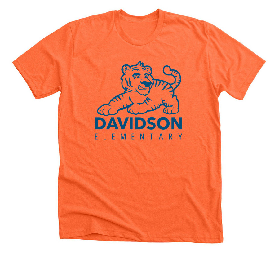 Davidson Elementary & Tiger, a Heather Orange Premium Unisex Tee