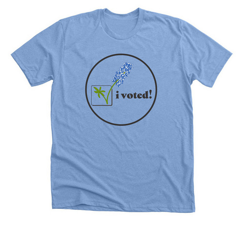 I Voted - Bluebonnet, a Heather Carolina Blue Premium Unisex Tee