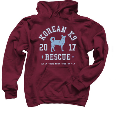 Korean K9 College Chic - Style #3, a Maroon Pullover Hoodie