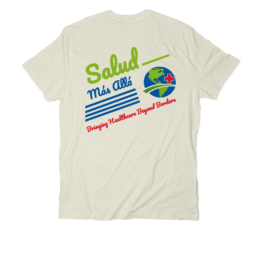 Salud M?s All? Signature Tee, a White Sand Allmade Organic Cotton Unisex Tee (back-view)
