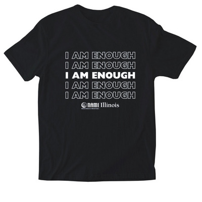 I AM ENOUGH, a Black Softstyle Cotton Tee