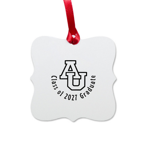 AU Class of 2027 Graduate, a White Aluminum Square Ornament