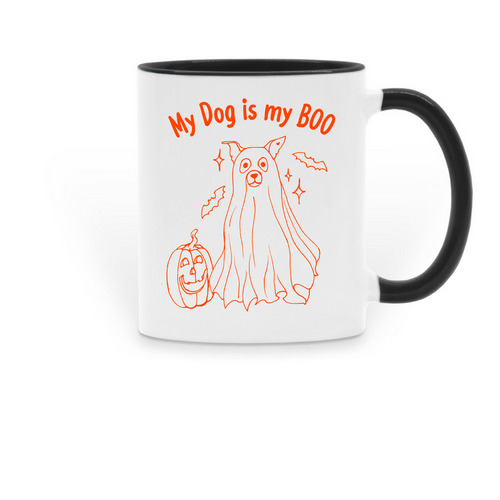 Coffee with your BOO, a Black Two-Tone Ceramic Mug